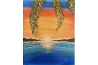 Palm fronds sunset